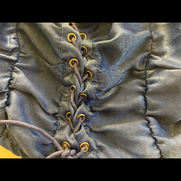 Blue Lace-Up Corset Top - Picture 3 of 5